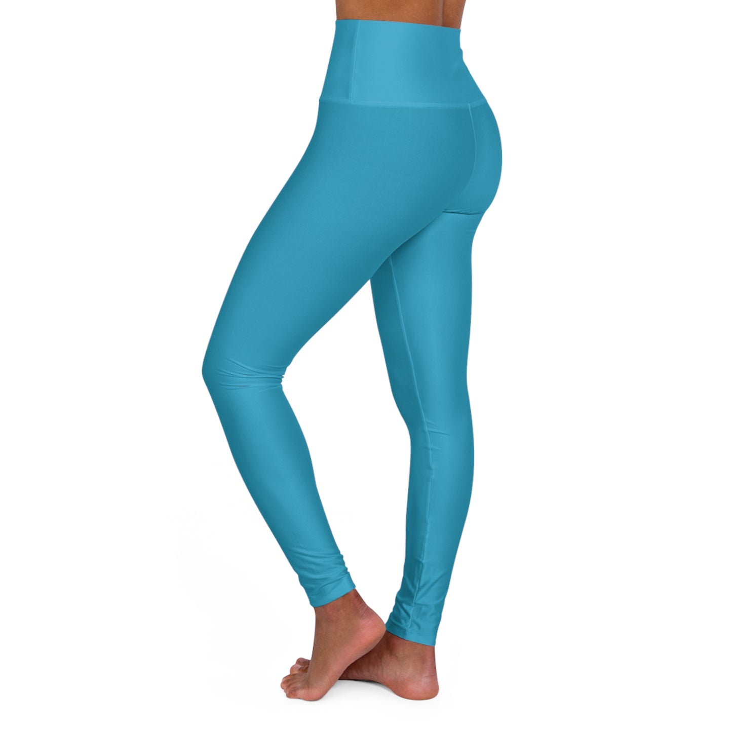 High Waisted Leggings in Turquoise | Fierce Activewear