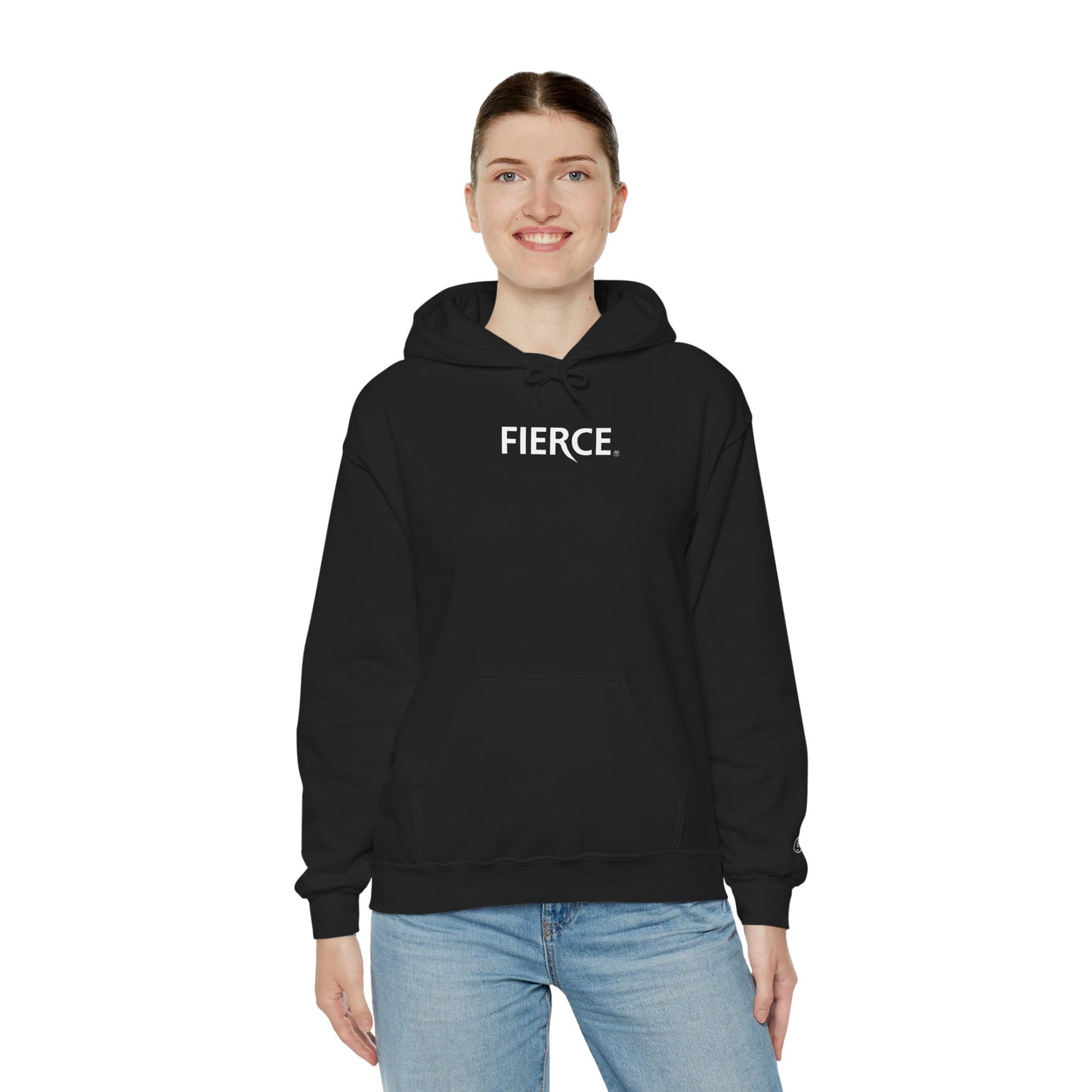 Fierce Heavy Blend™ Hoodie for Women – White Print Edition