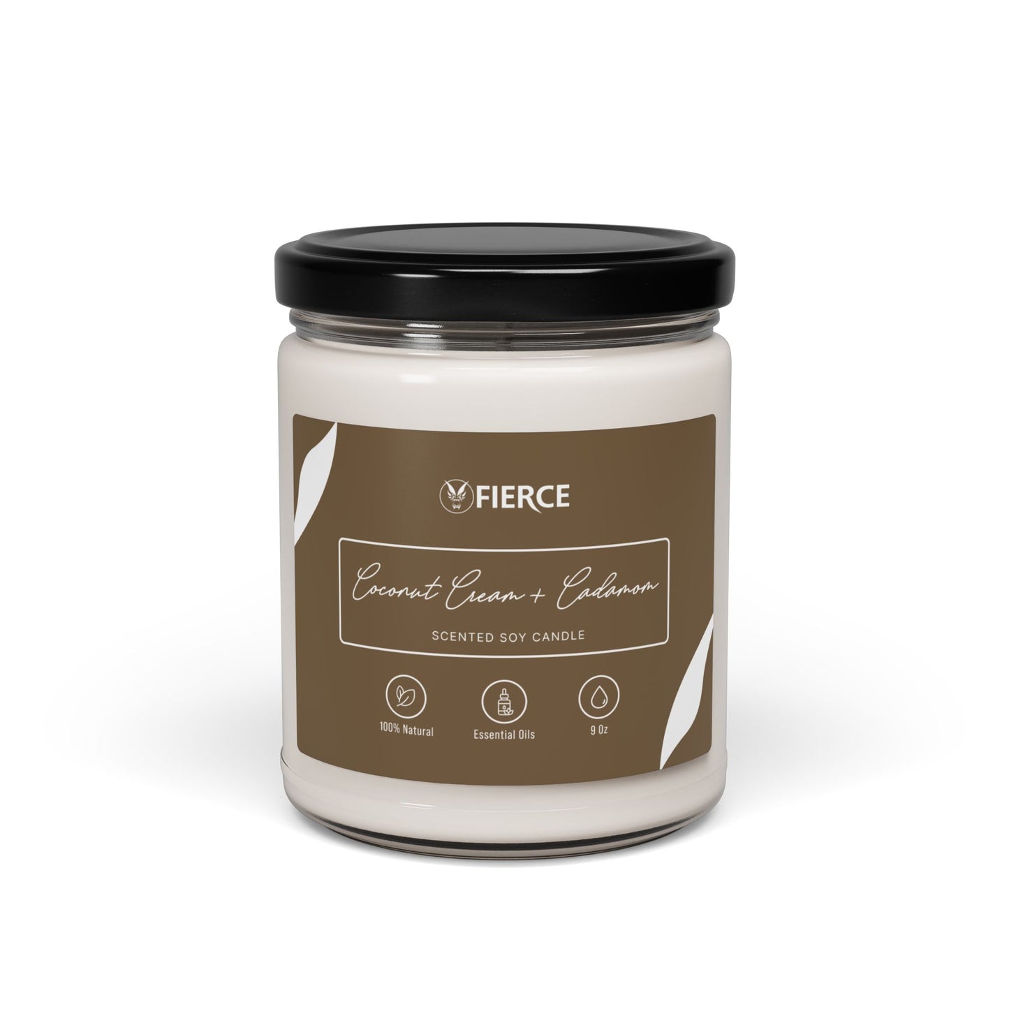 Fierce Coconut Cream + Cardamom Soy Candle 9oz – Luxury Home Fragrance for Relaxation