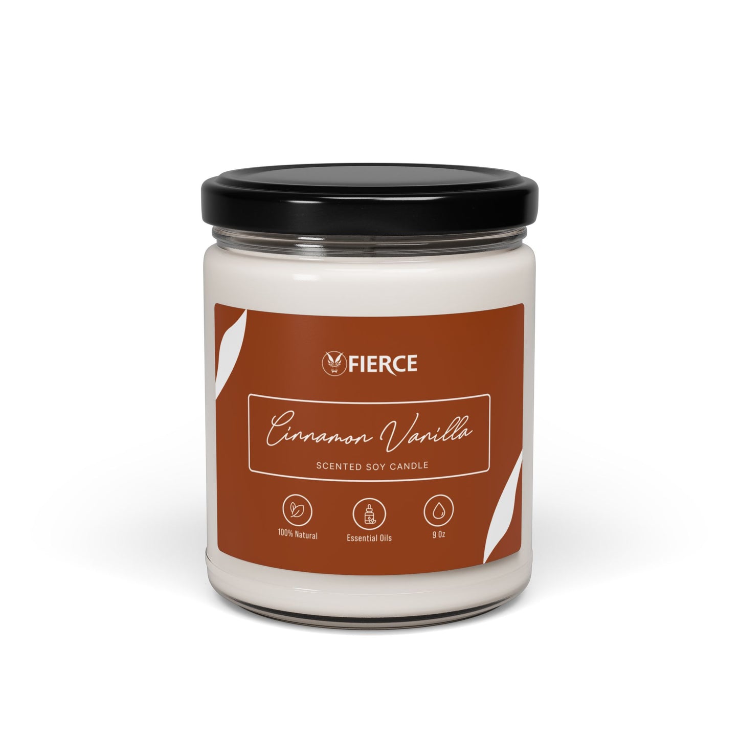 Fierce Cinnamon Vanilla Soy Candle 9oz – Luxury Home Fragrance for Relaxation