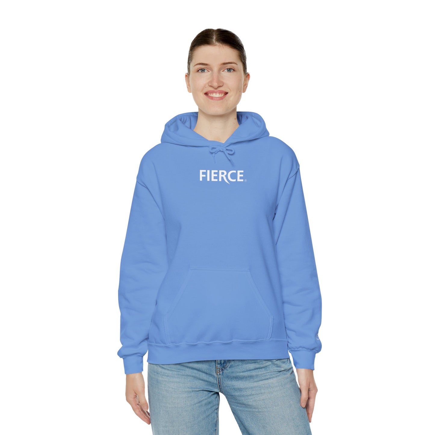 Fierce Heavy Blend™ Hoodie for Women – White Print Edition