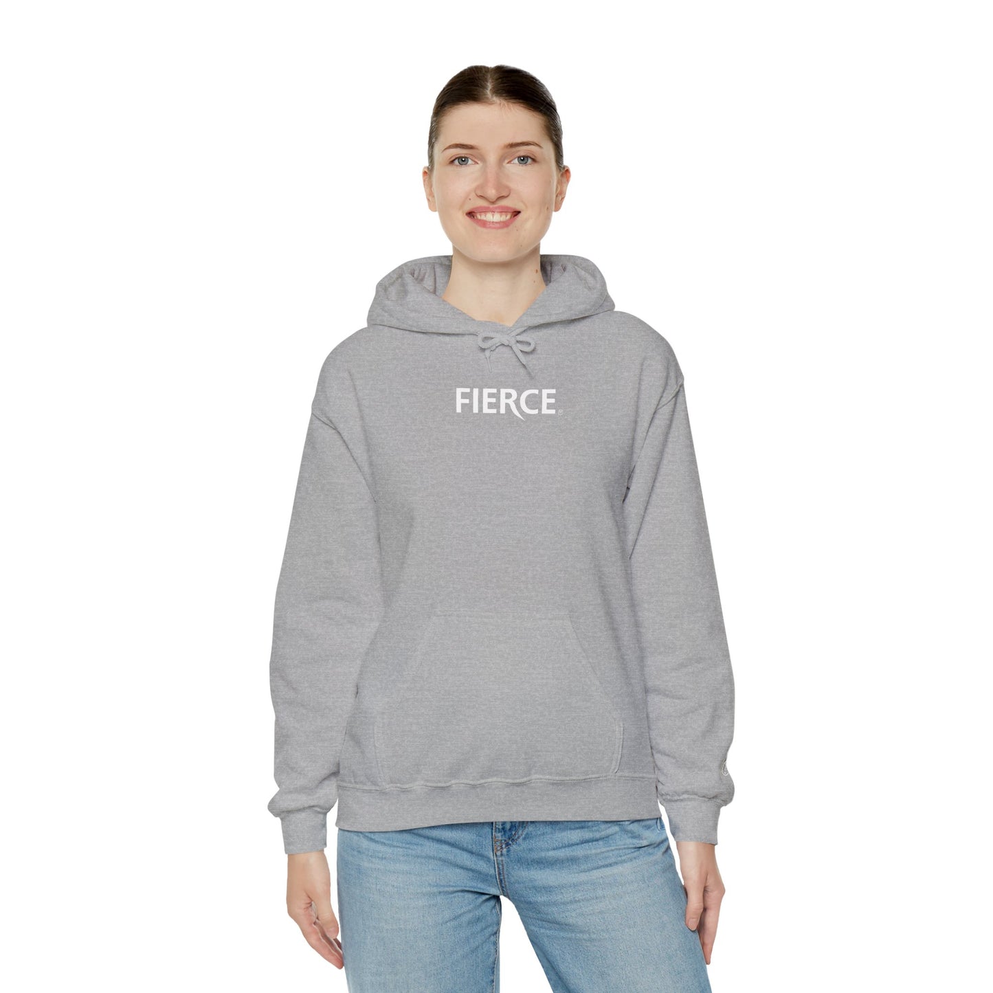 Fierce Heavy Blend™ Hoodie for Women – White Print Edition