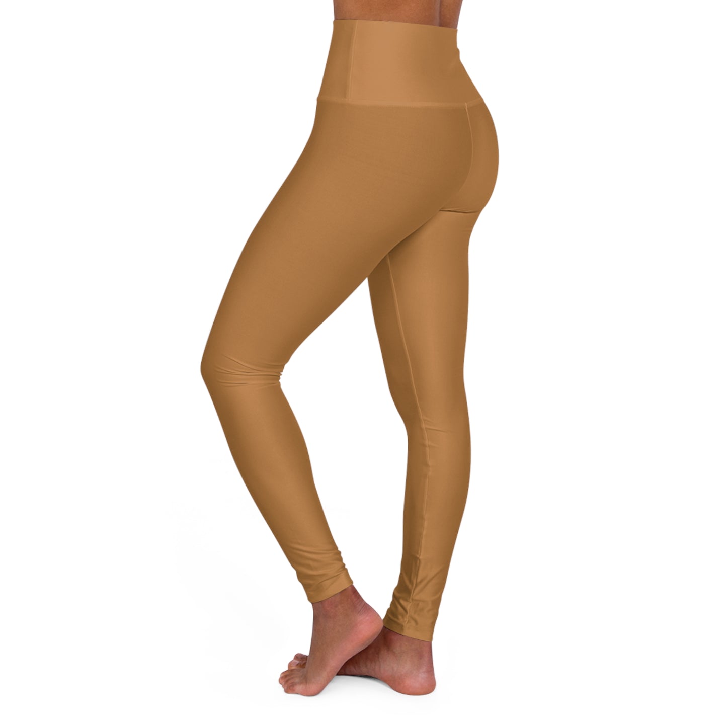 High Waisted Yoga Leggings in Light Brown | Fierce Activewear