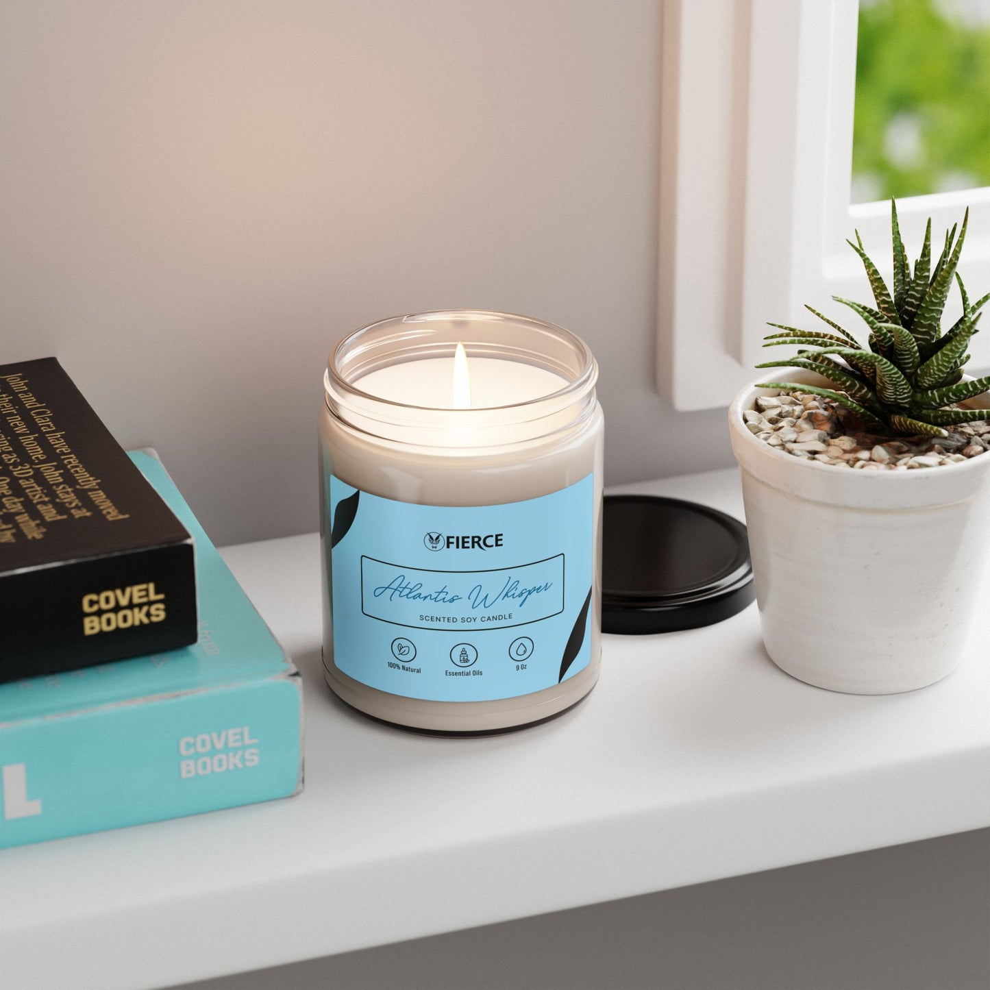 Fierce Atlantis Whisper Soy Candle 9oz – Luxury Home Fragrance for Relaxation
