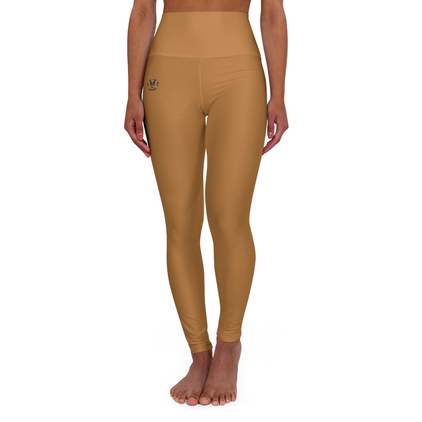 High Waisted Yoga Leggings in Light Brown | Fierce Activewear