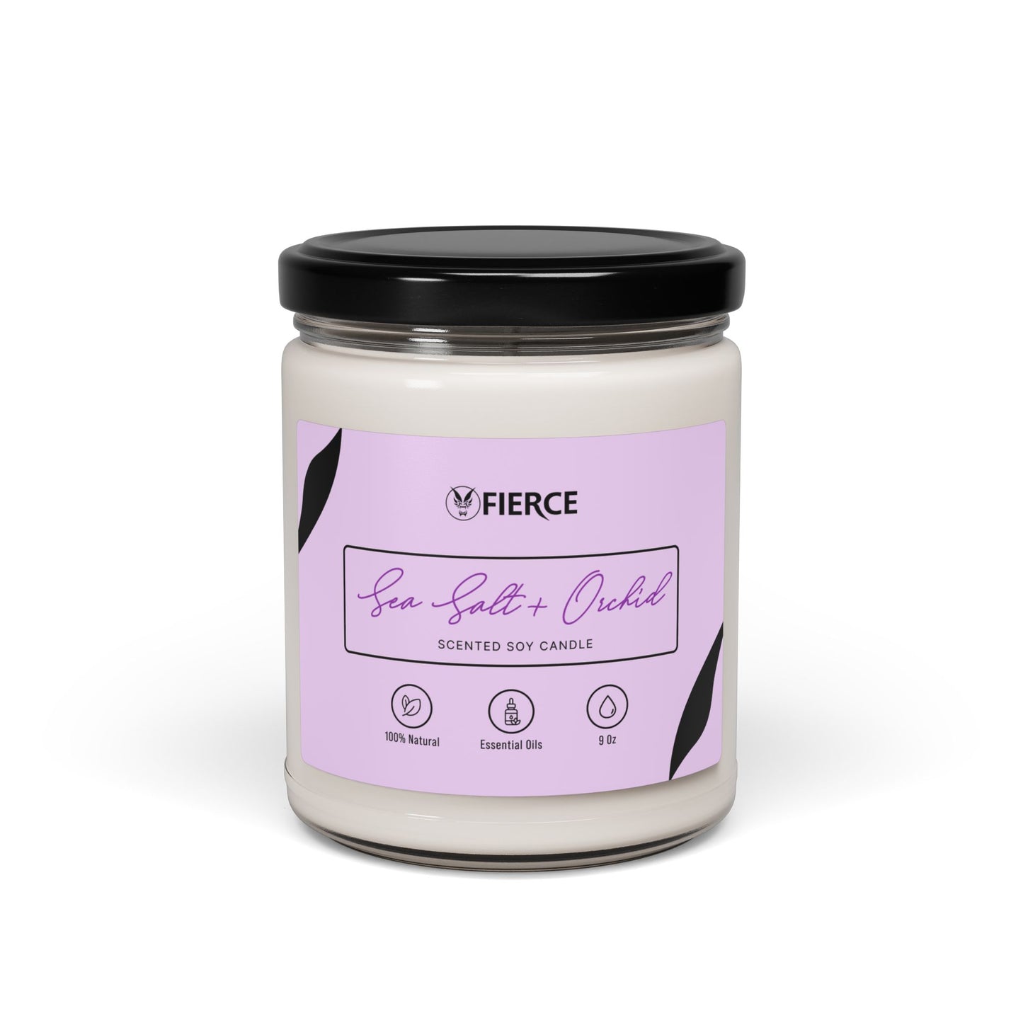 Fierce Sea Salt + Orchid Soy Candle 9oz – Luxury Home Fragrance for Relaxation