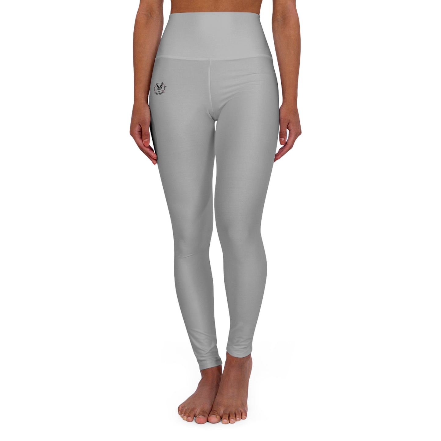 High Waisted Leggings in Light Grey | Fierce Activewear