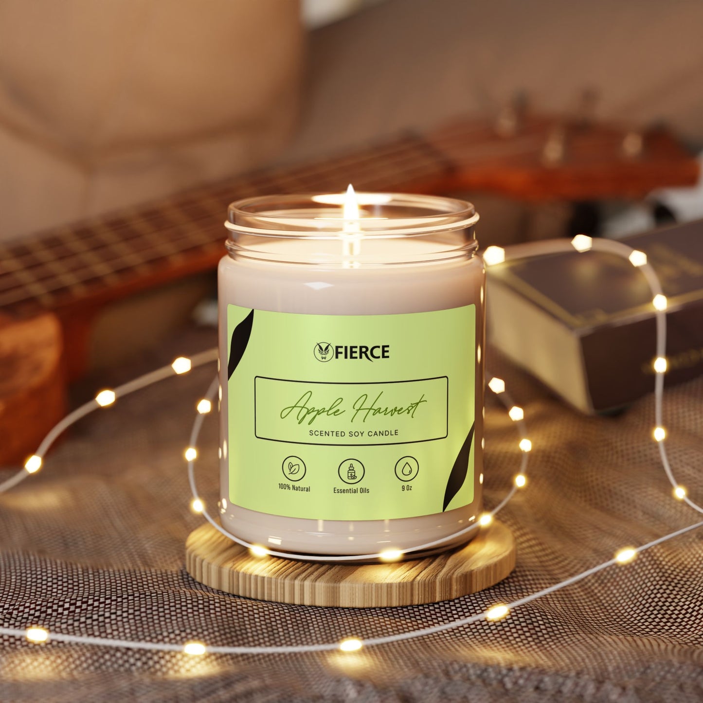 Fierce Apple Harvest Soy Candle 9oz – Luxury Candle for Relaxation