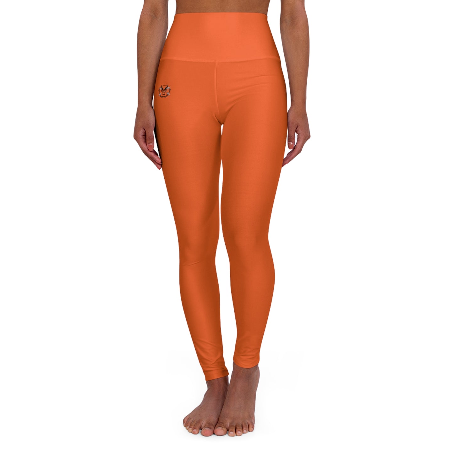 High Waisted Leggings in Orange | Fierce Activewear