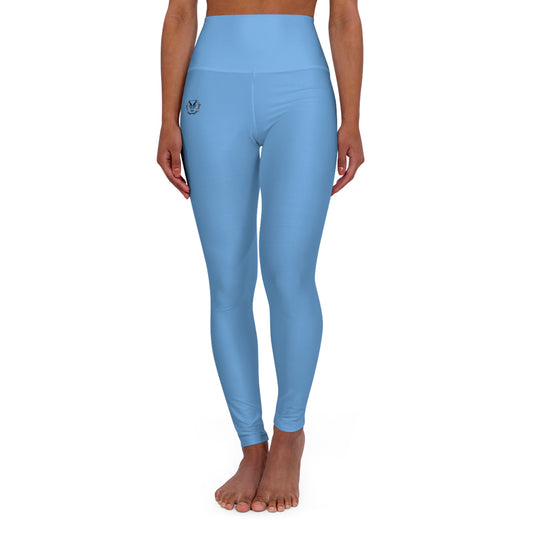 High Waisted Leggings in Light Blue | Fierce Activewear