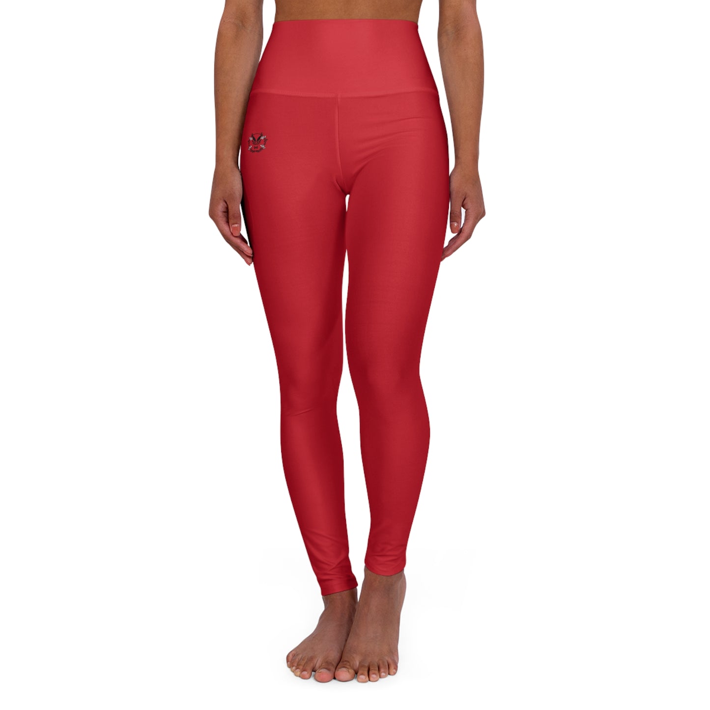 High Waisted Leggings in Dark Red | Fierce Activewear