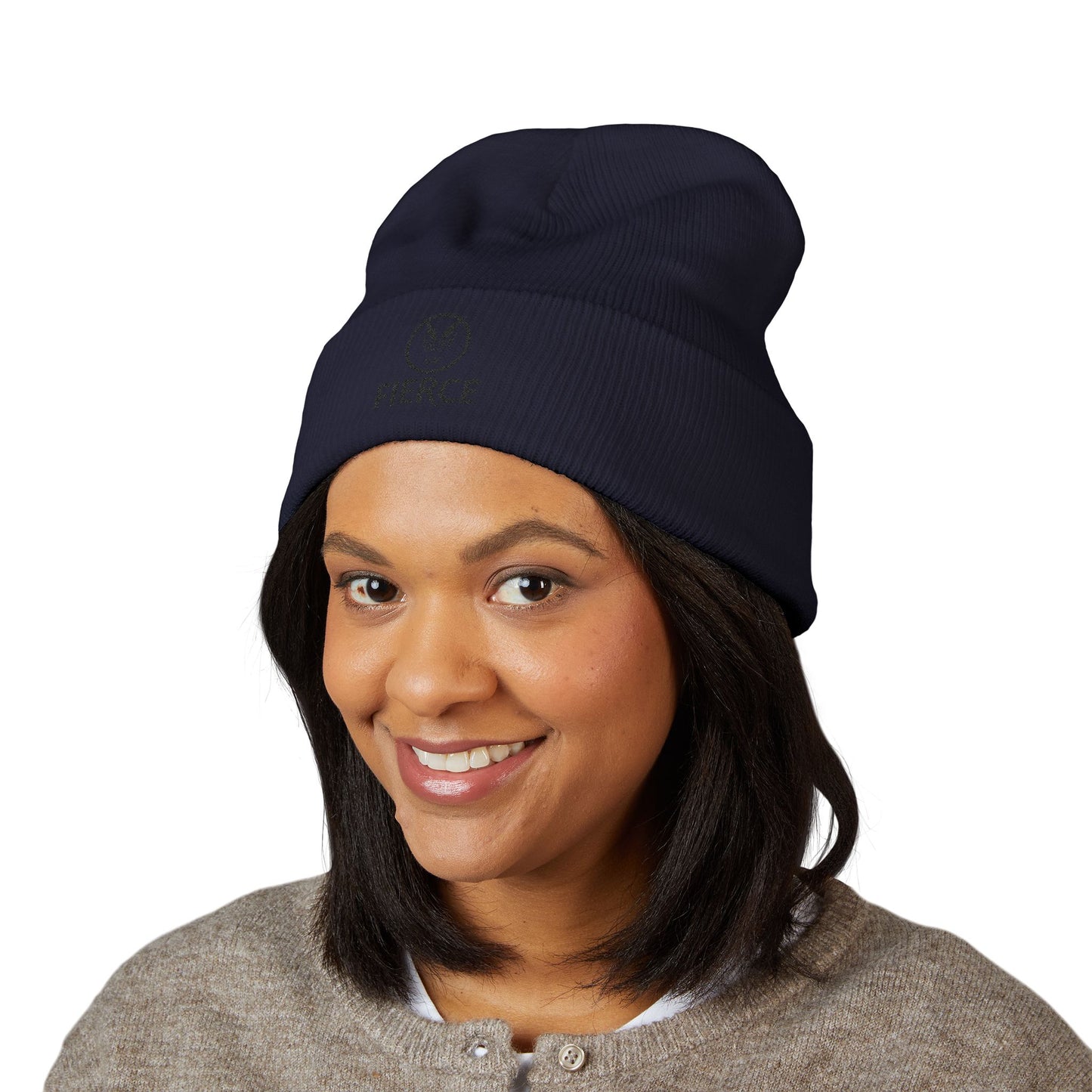 Fierce Embroidered Beanie – Classic Cuffed Style
