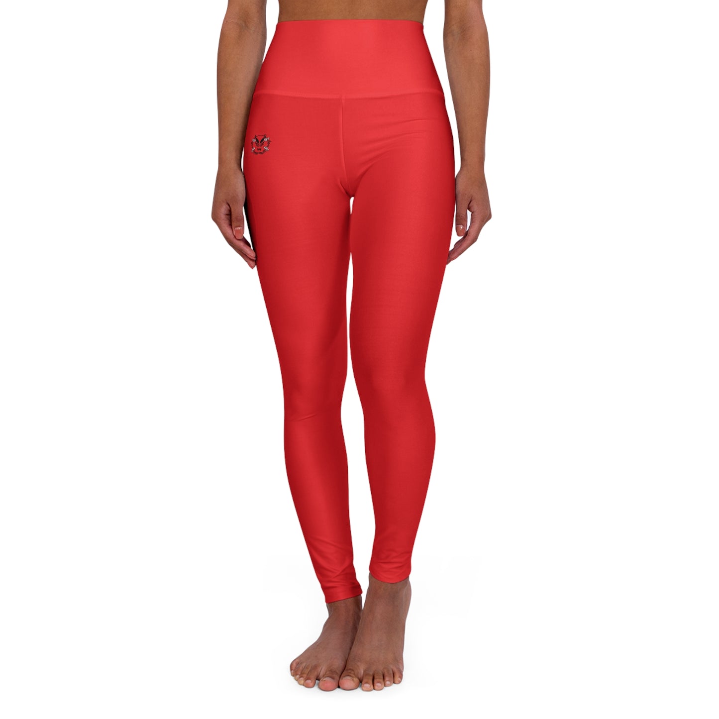 High Waisted Yoga Leggings in Red | Fierce Activewear