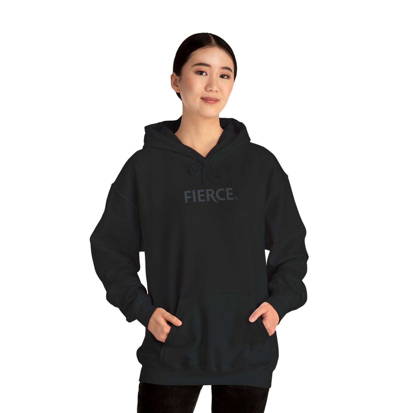 Fierce Heavy Blend™ Hoodie for Women – Black Print Edition