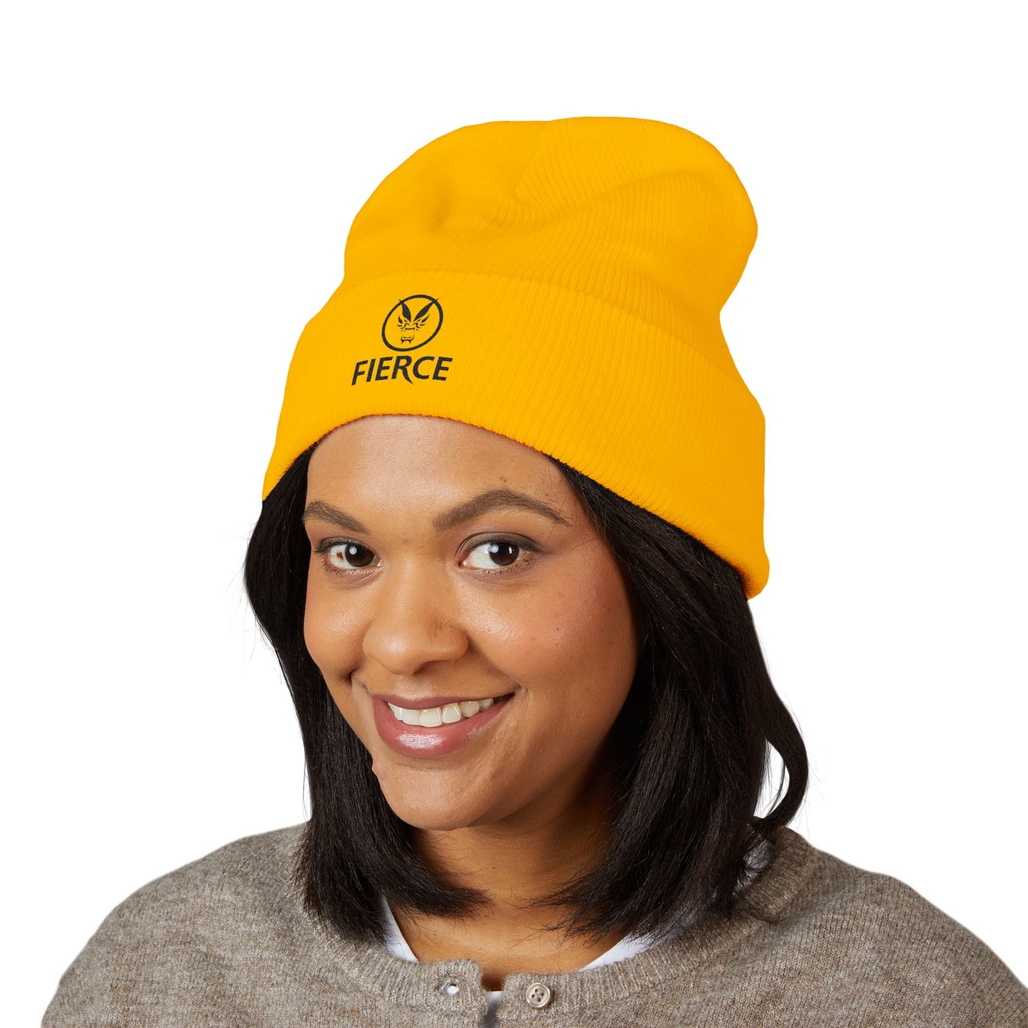 Fierce Embroidered Beanie – Classic Cuffed Style
