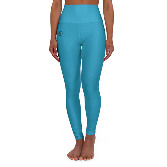 High Waisted Leggings in Turquoise | Fierce Activewear