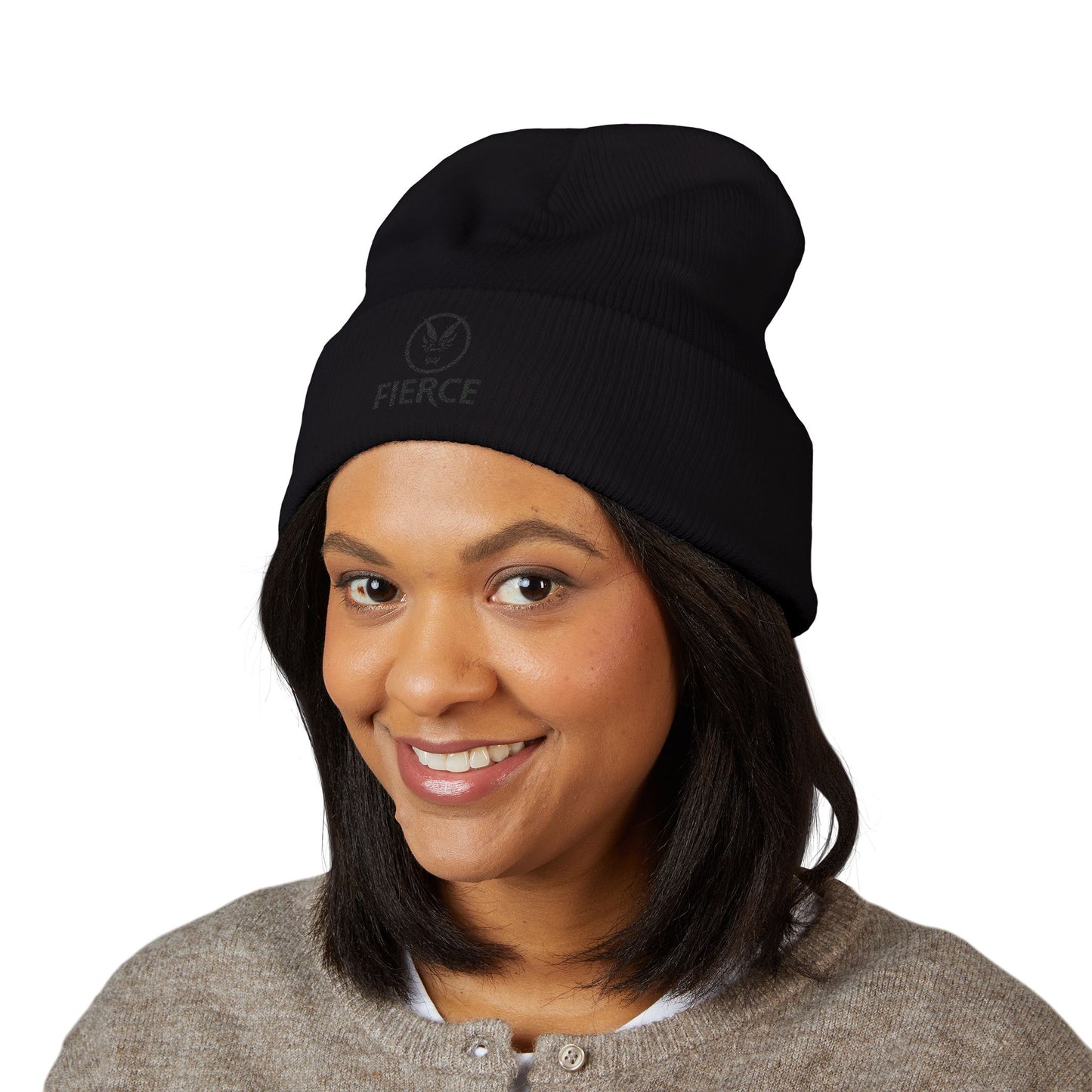Fierce Embroidered Beanie – Classic Cuffed Style