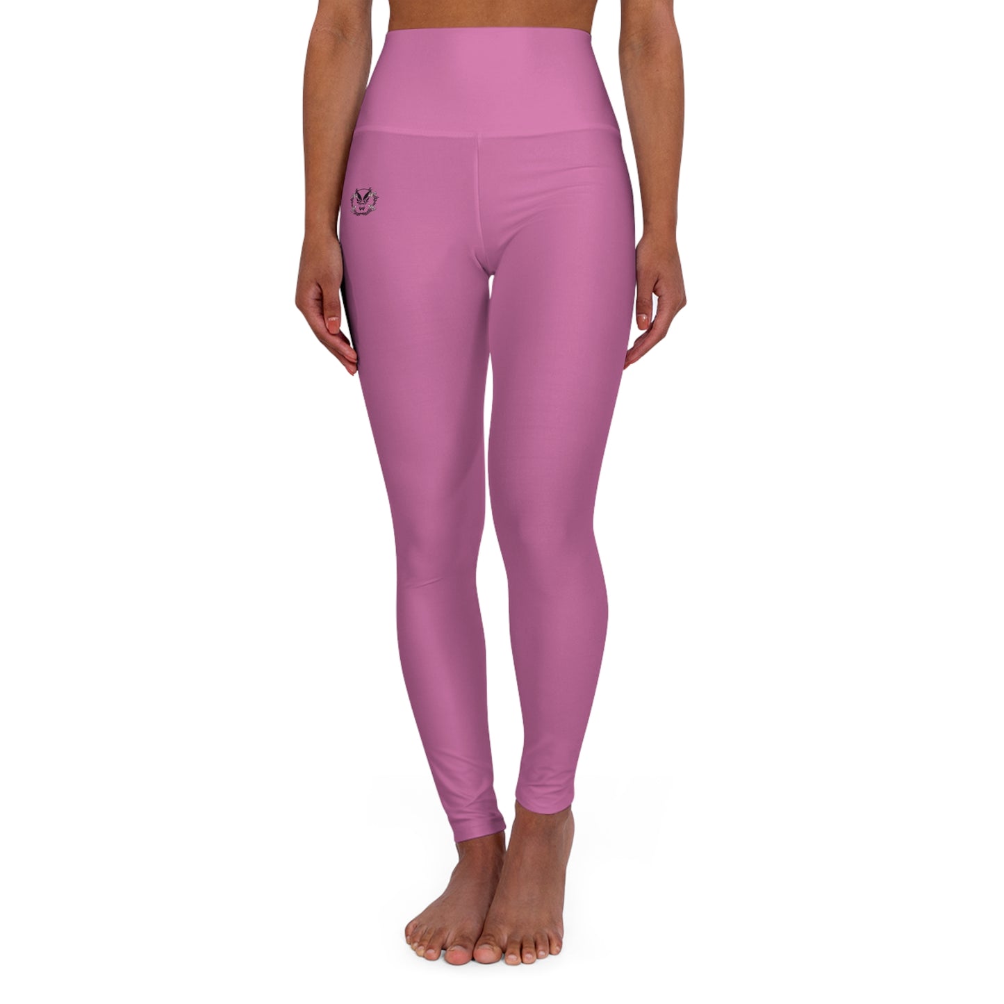 High Waisted Leggings in Light Pink Grey | Fierce Activewear