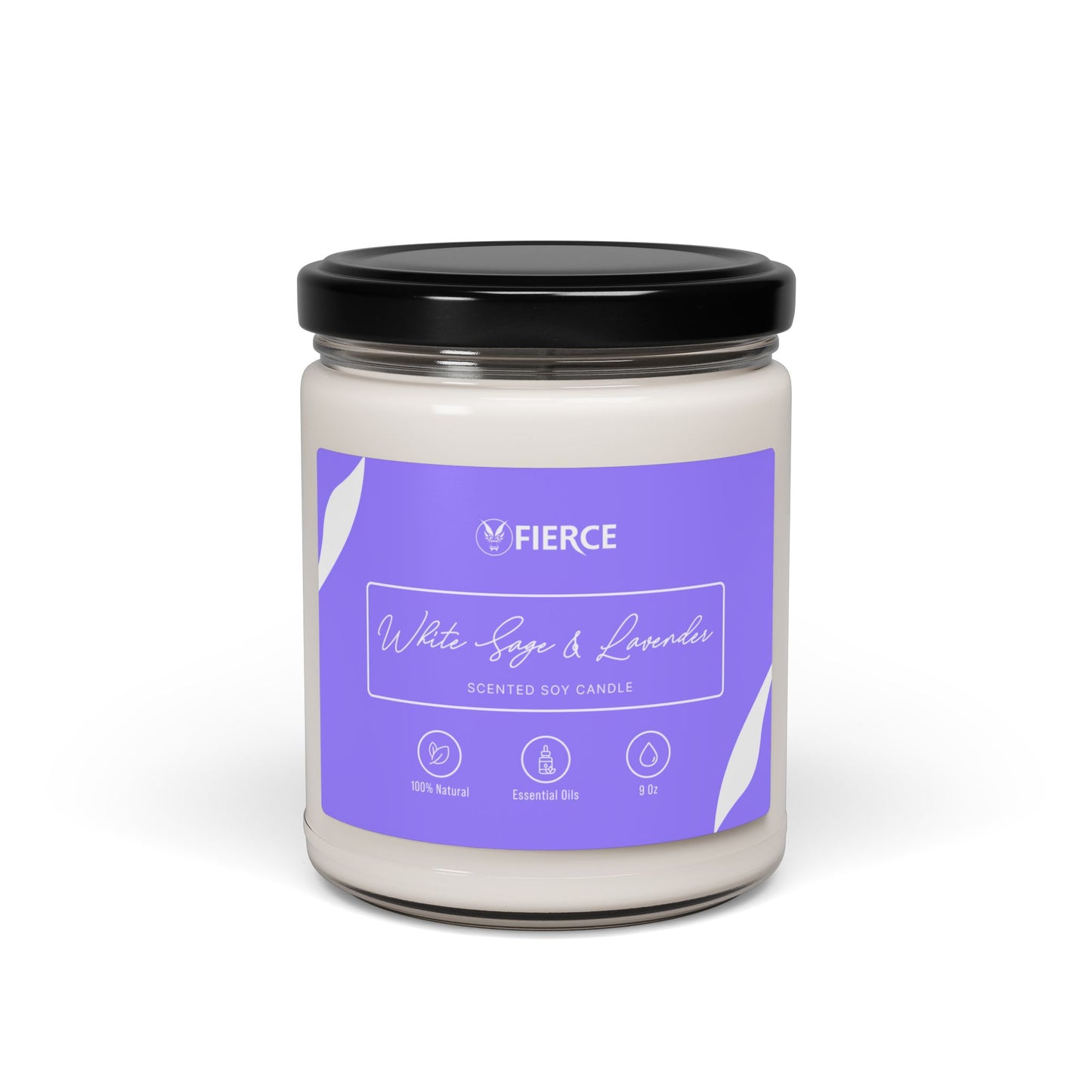 Fierce White Sage + Lavender Soy Candle 9oz – Luxury Home Fragrance for Relaxation