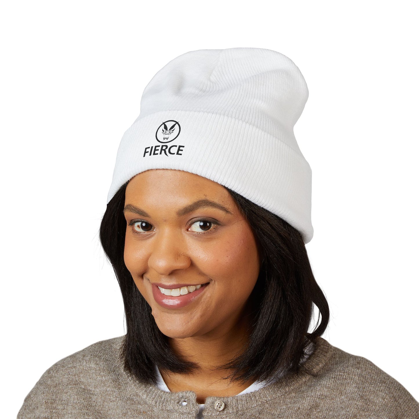Fierce Embroidered Beanie – Classic Cuffed Style