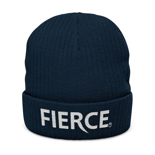 Fierce Embroidered Ribbed Unisex Beanie