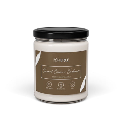 Fierce Coconut Cream + Cardamom Soy Candle 9oz – Luxury Home Fragrance for Relaxation