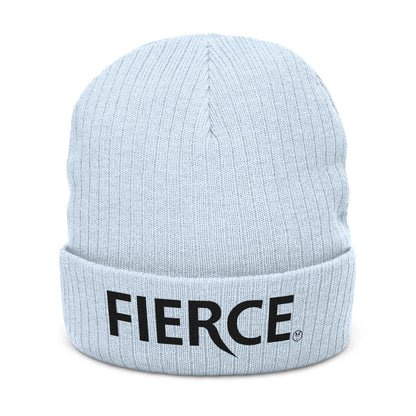 Fierce Embroidered Ribbed Unisex Beanie