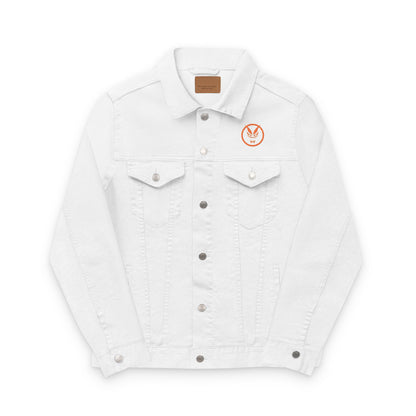 Unisex Denim Jacket by Fierce – Embroidered Orange Print
