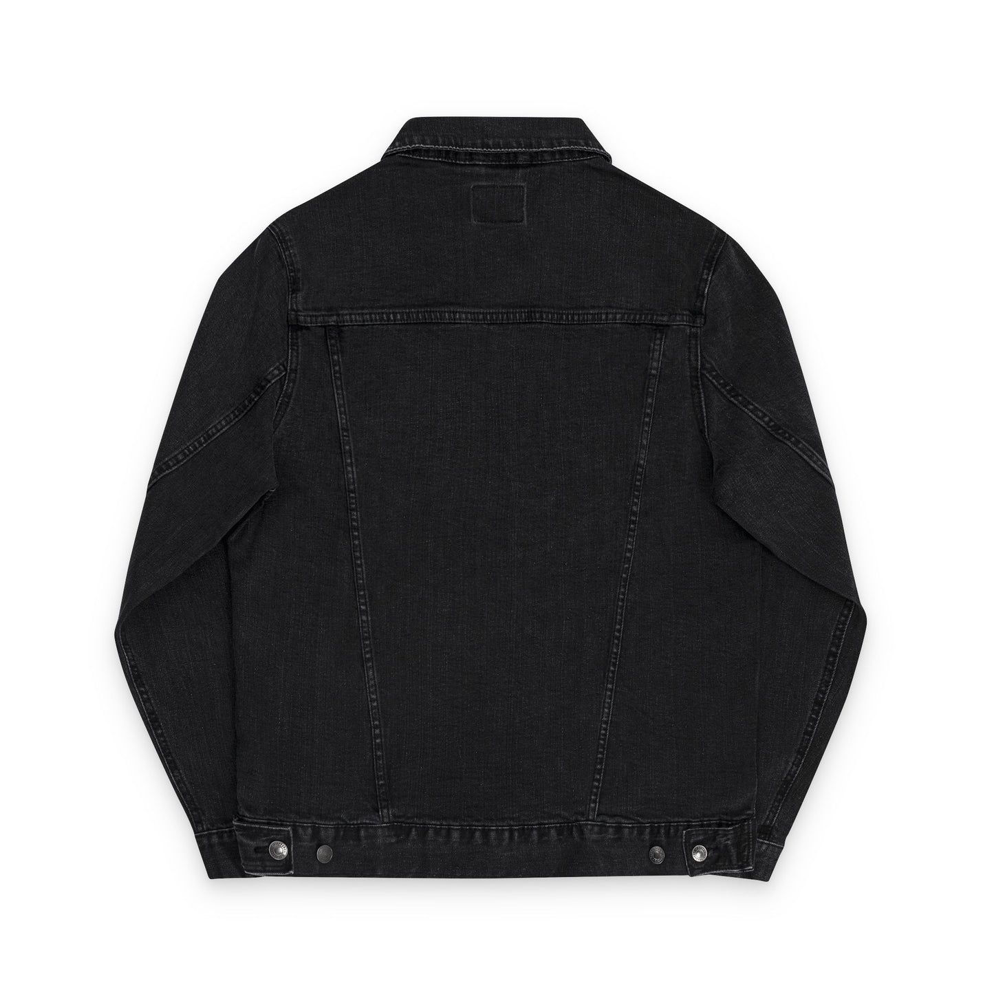 Unisex Denim Jacket by Fierce – Embroidered Black Print