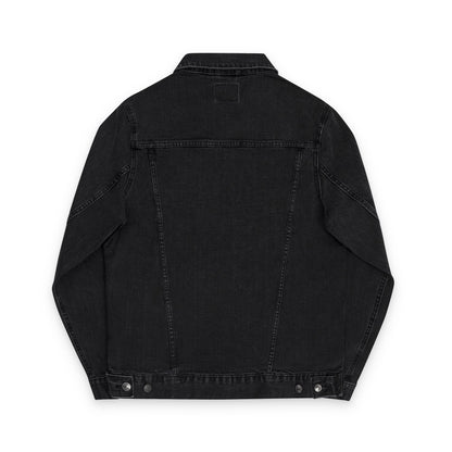 Unisex Denim Jacket by Fierce – Embroidered Black Print