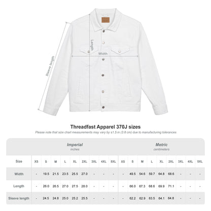 Unisex Denim Jacket by Fierce – Embroidered Orange Print