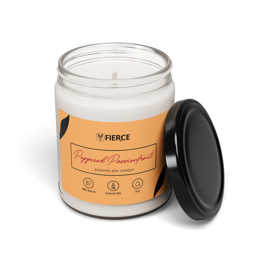 Fierce Peppered Passionfruit Soy Candle 9oz – Luxury Home Fragrance for Relaxation