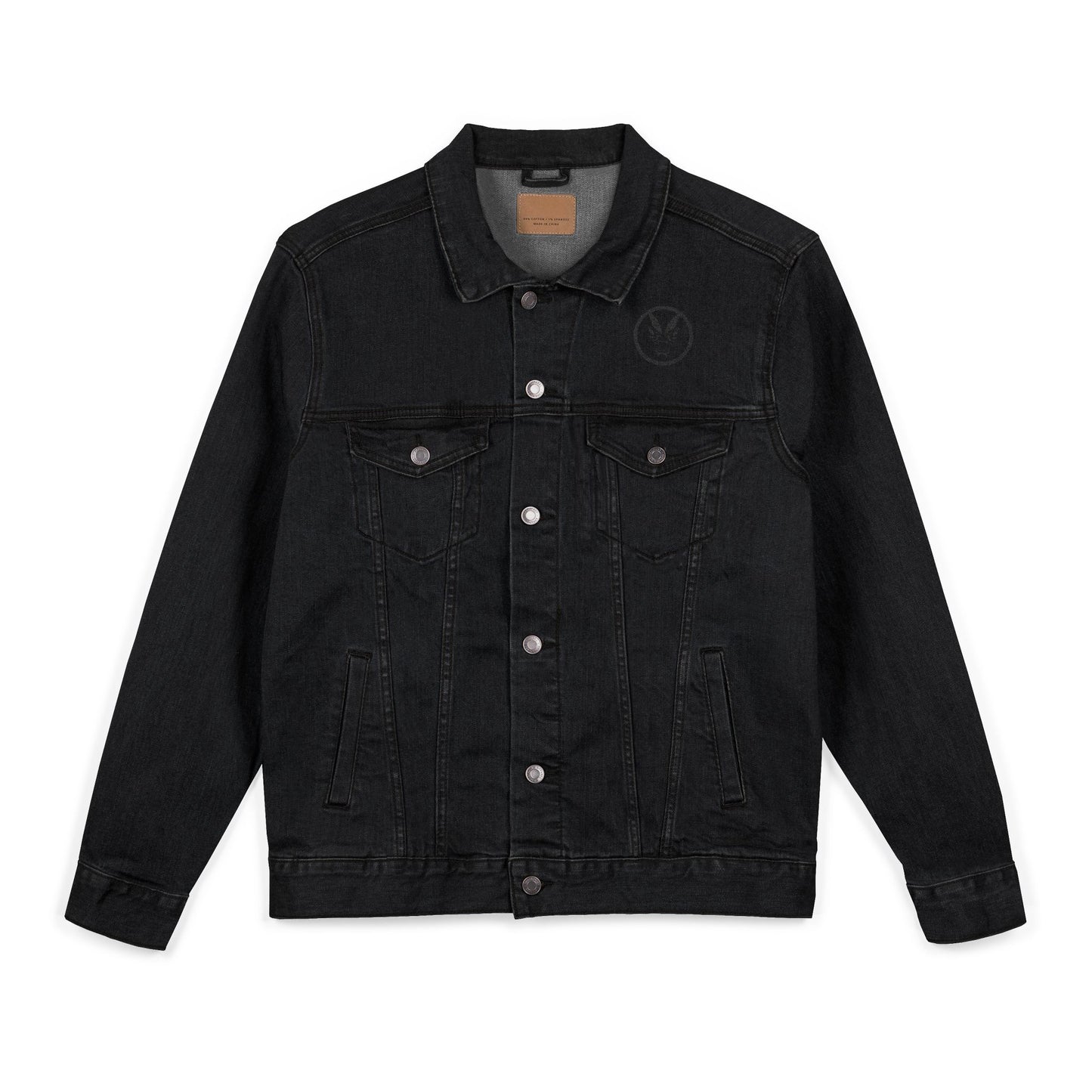 Unisex Denim Jacket by Fierce – Embroidered Black Print