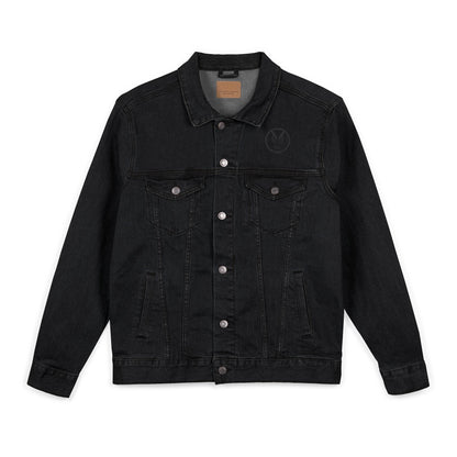 Unisex Denim Jacket by Fierce – Embroidered Black Print