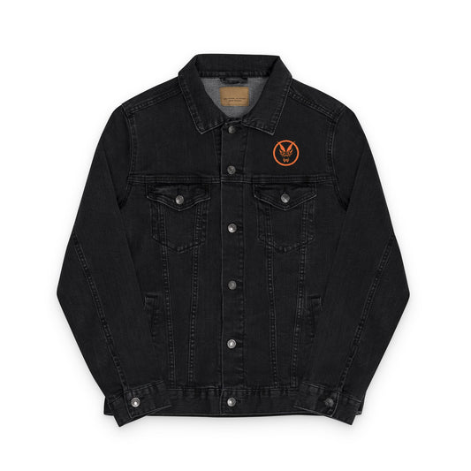 Unisex Denim Jacket by Fierce – Embroidered Orange Print
