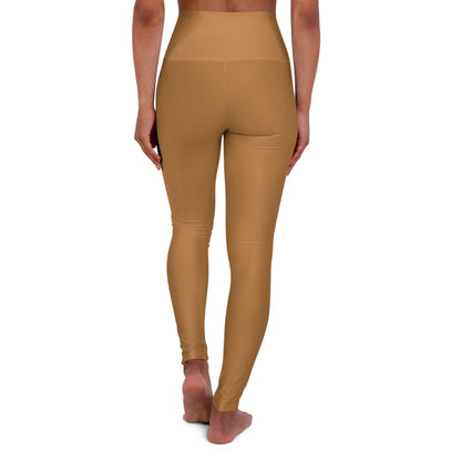 High Waisted Yoga Leggings in Light Brown | Fierce Activewear