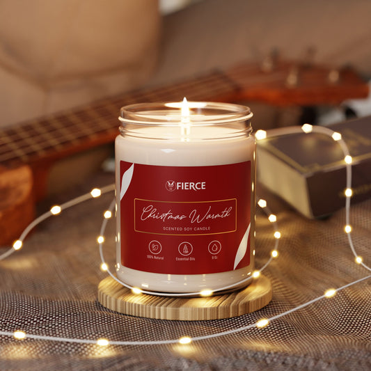 Fierce Christmas Warmth Soy Candle 9oz – Holiday Luxury Home Fragrance