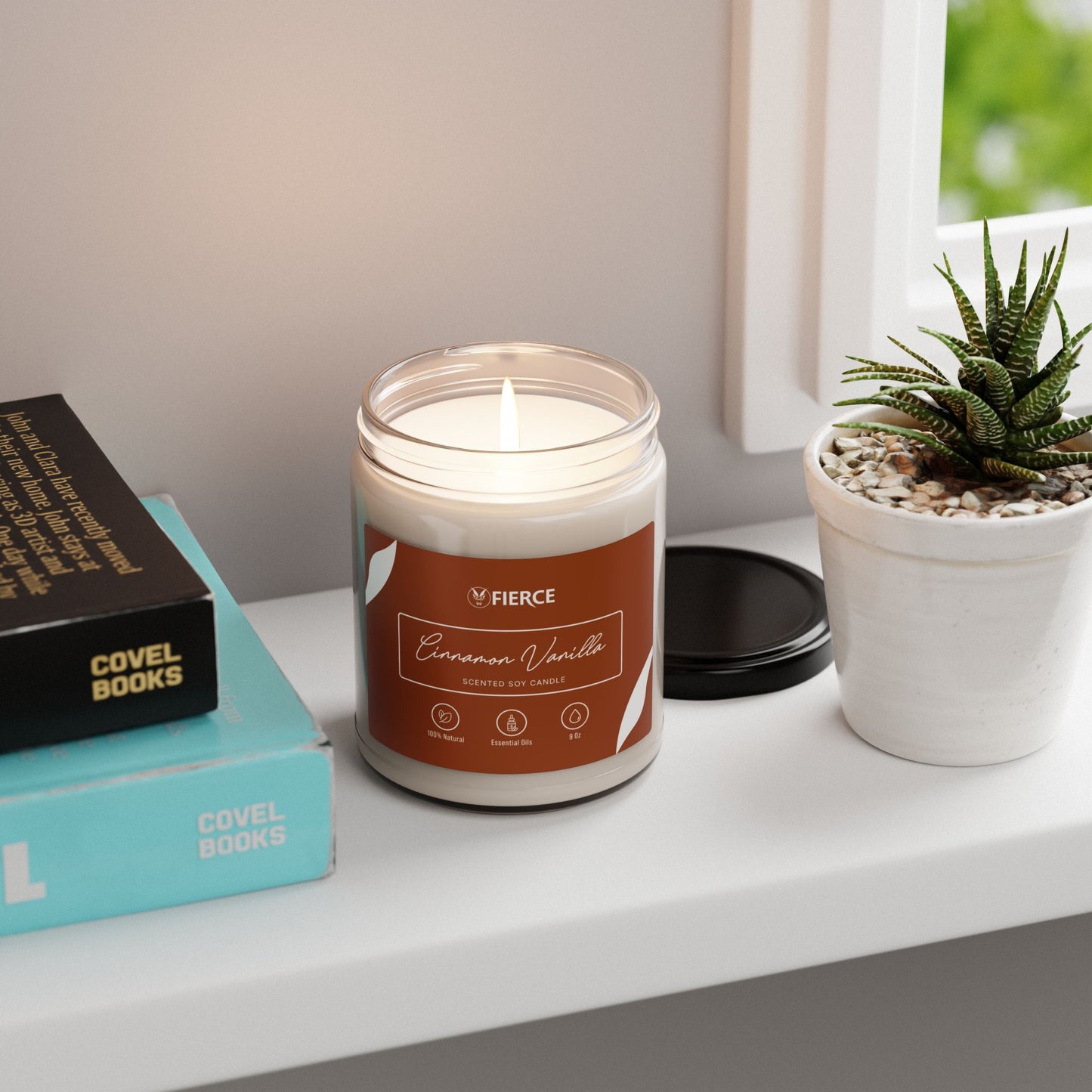 Fierce Cinnamon Vanilla Soy Candle 9oz – Luxury Home Fragrance for Relaxation