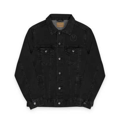 Unisex Denim Jacket by Fierce – Embroidered Black Print