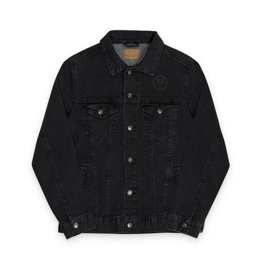 Unisex Denim Jacket by Fierce – Embroidered Black Print