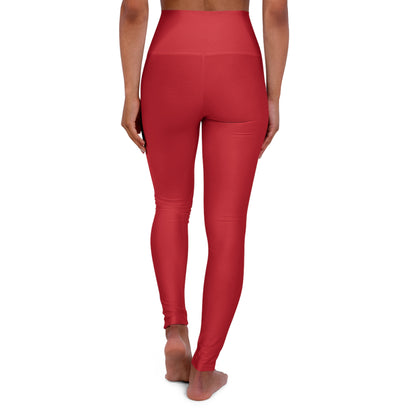 High Waisted Leggings in Dark Red | Fierce Activewear