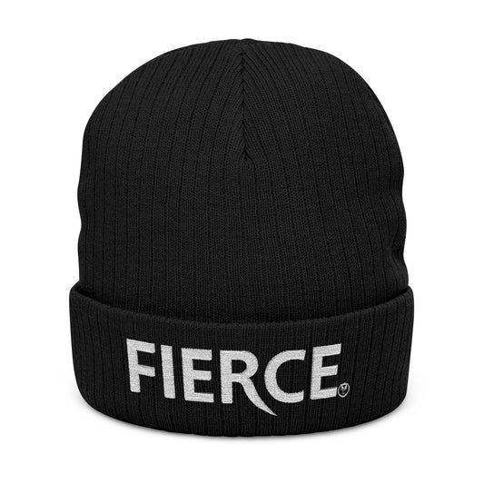 Fierce Embroidered Ribbed Unisex Beanie