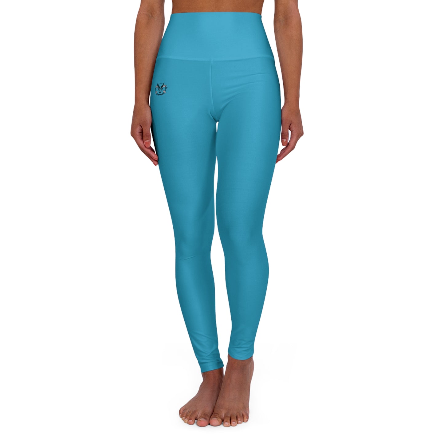 High Waisted Leggings in Turquoise | Fierce Activewear