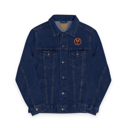 Unisex Denim Jacket by Fierce – Embroidered Orange Print