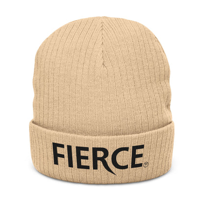 Fierce Embroidered Ribbed Unisex Beanie