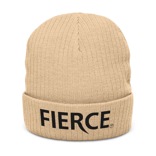 Fierce Embroidered Ribbed Unisex Beanie