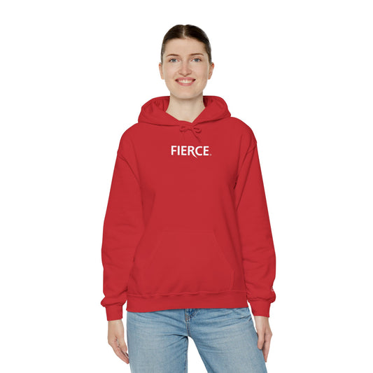 Fierce Heavy Blend™ Hoodie for Women – White Print Edition
