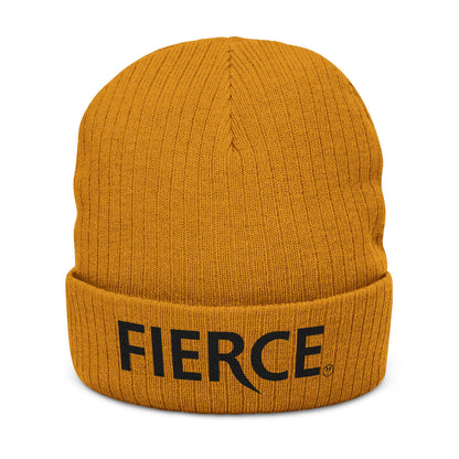 Fierce Embroidered Ribbed Unisex Beanie