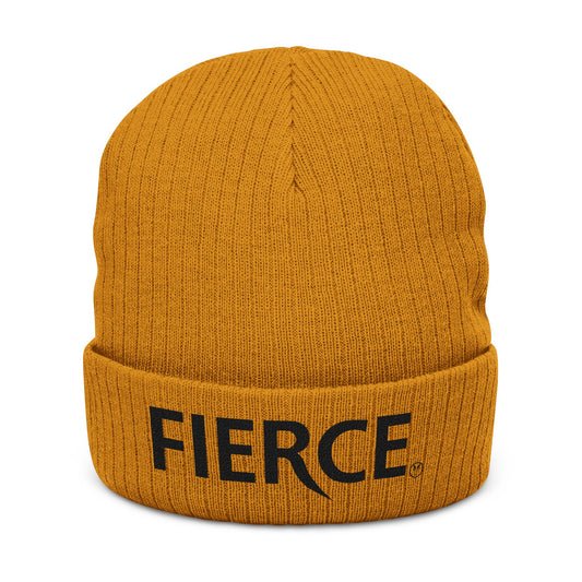 Fierce Embroidered Ribbed Unisex Beanie