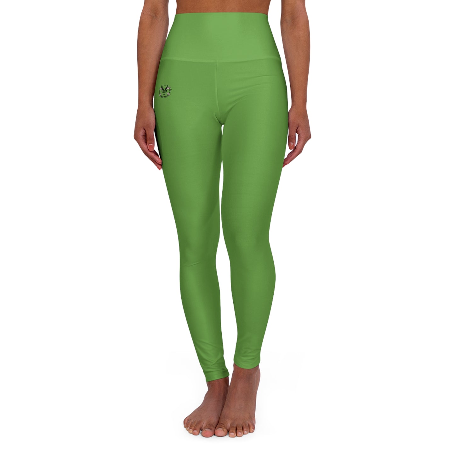 High Waisted Leggings in Green | Fierce Activewear